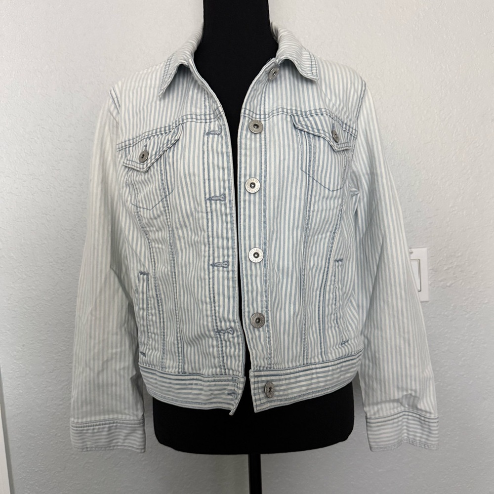 Style & Co. Blue and White Striped Shirt
